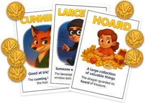 VocabCoins and cards